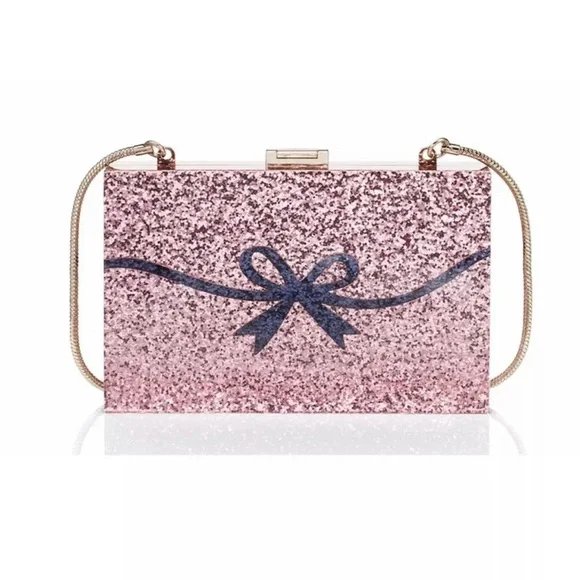 Kate Spade Glitter Dress the Part Mask Clutch